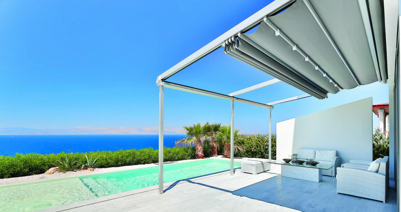 Atika Wall mounted fabric pergola