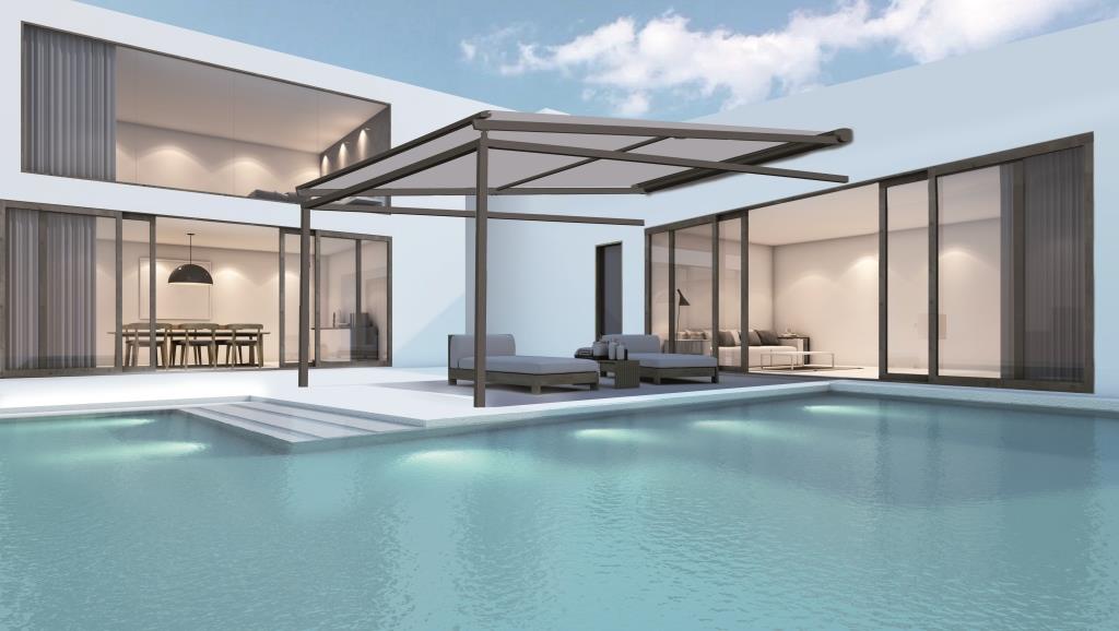 Verastor Sky wall mounted fabric pergola