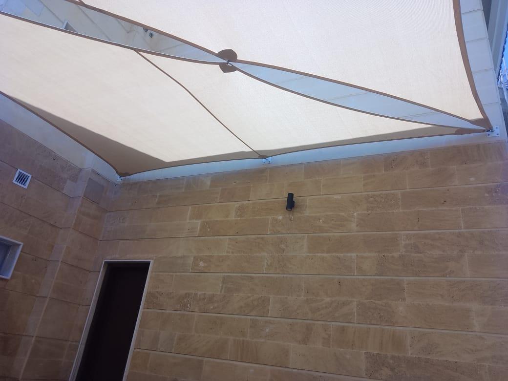 Double Shade Sail installed in Al Manara Dubai